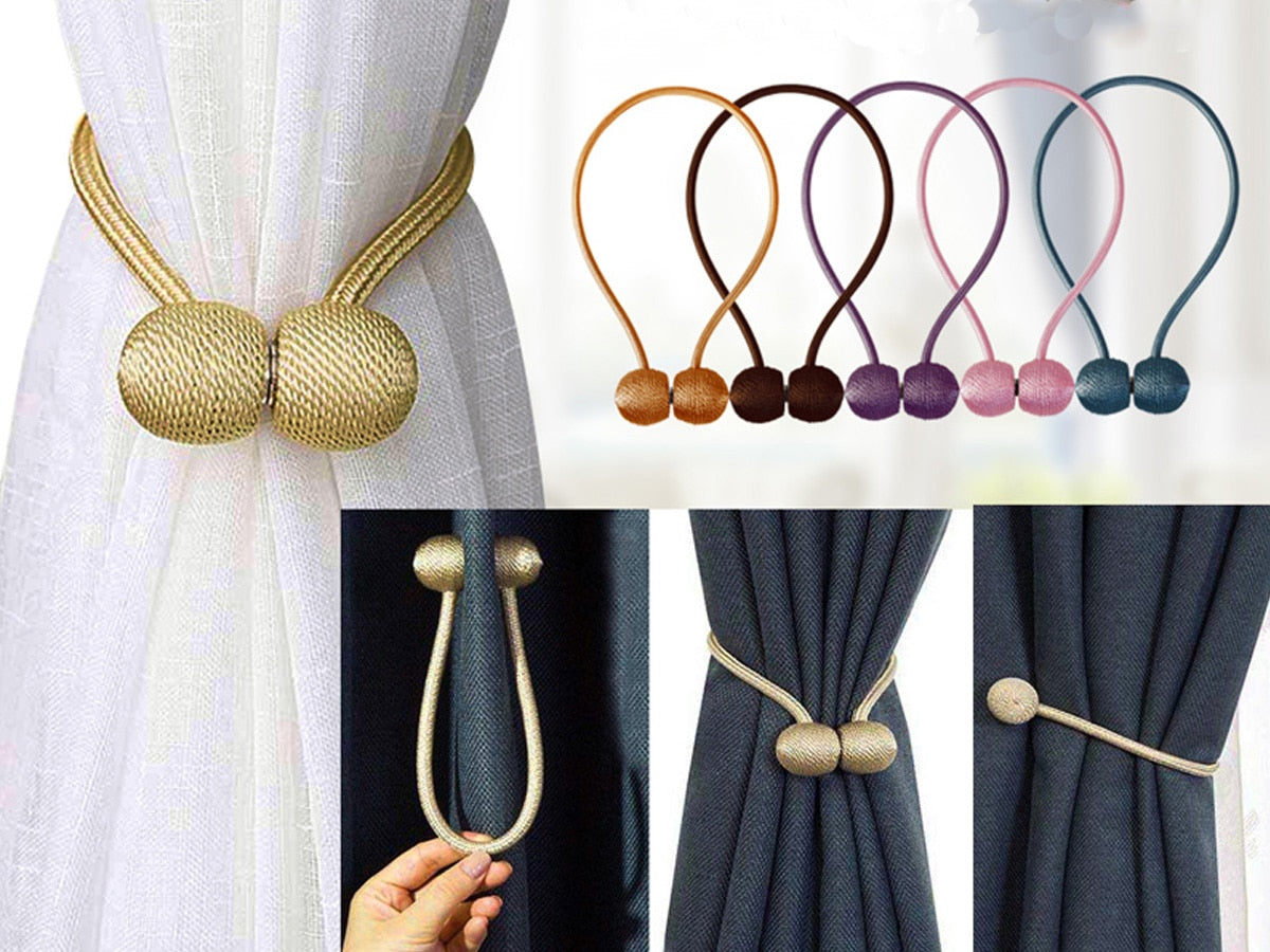 2 pcs Magnetic curtain tiebacks - curtain holdbacks, curtain accessories, curtain tie backs, curtain magnets, curtain holders, magnets for curtains, curtain ties, tie backs for curtains 2 pack, curtains tiebacks, curtain spacers