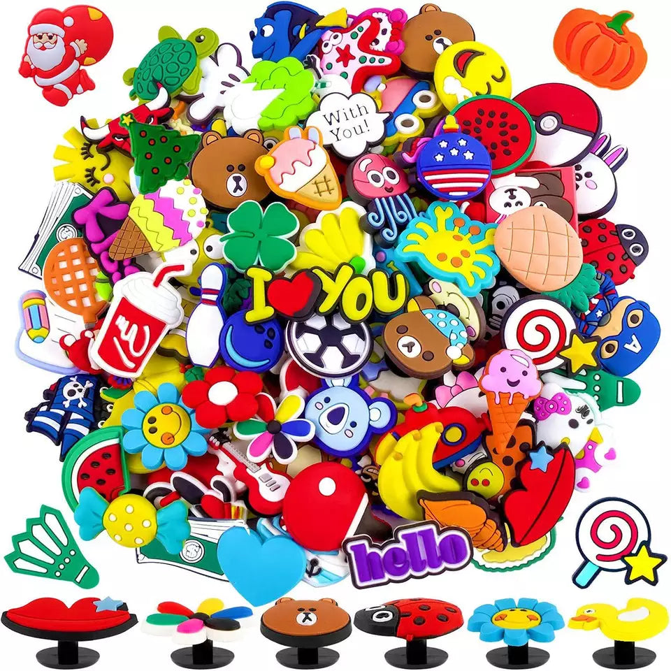 25pcs Random Cute Shoe Charms - pvc shoe charm, small charms for bubble slides, clog charms, bubble slide charms, shoe decorations, shoelace charms, stitch charms, shoe decoration charms, stitch shoes for girls, charms aesthetic, bubble slides charms