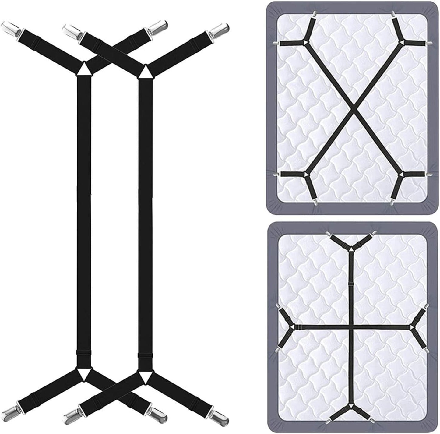 2pcs Adjustable Elastic Bed Sheet Holder Straps