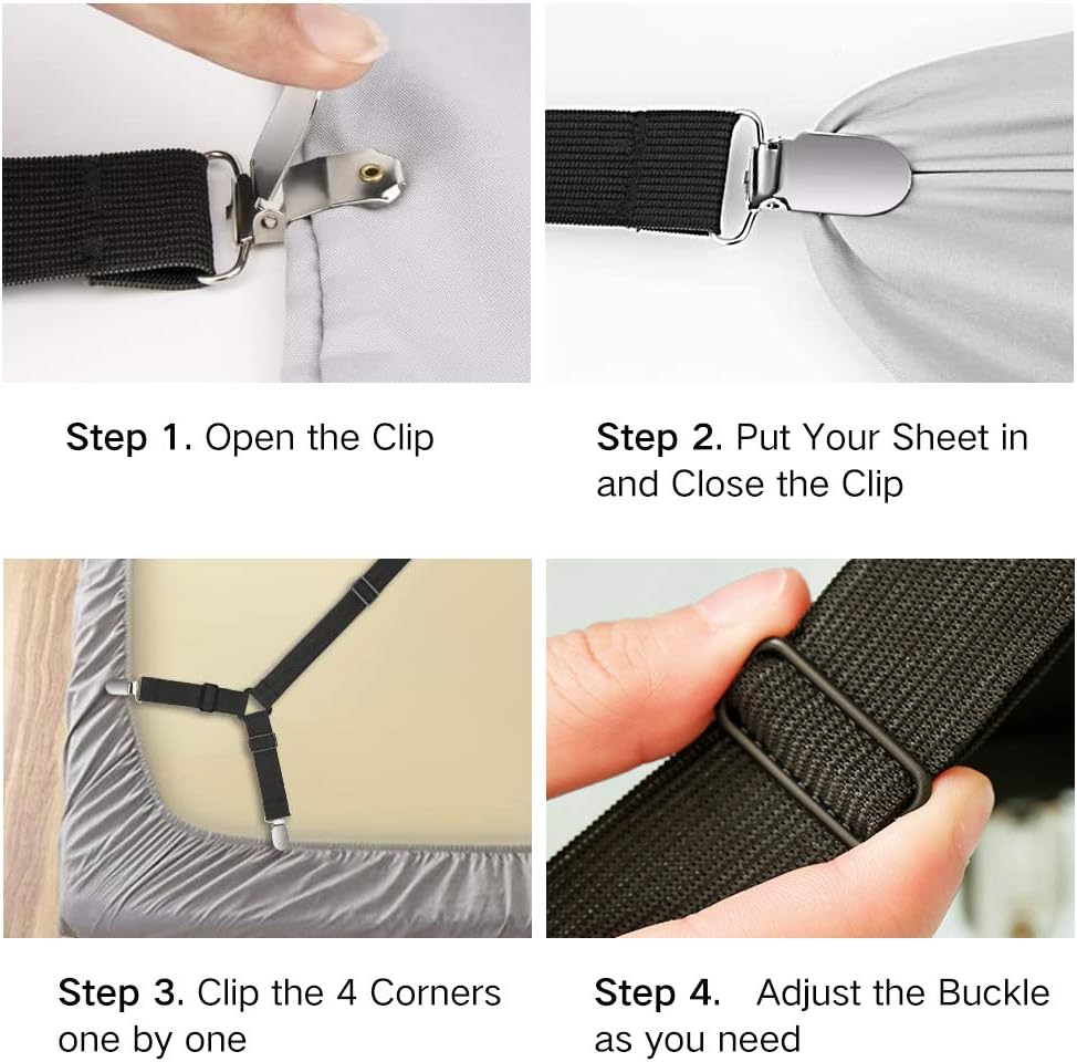2pcs Adjustable Elastic Bed Sheet Holder Straps