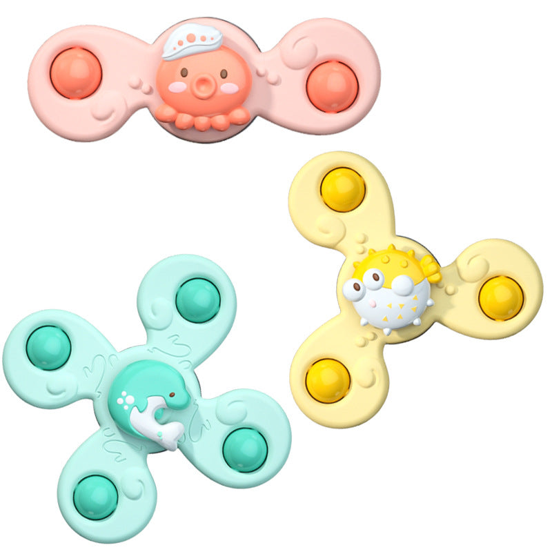 3pcs Sea Animals Baby Spinner Toys with Suction Cups - babies rattle toys, spinning toys for babies, toys for infants, spinner toys for babies, window toys, baby spinner toy, spinners for babies, suction cup toys for toddlers, spinner toys for toddlers