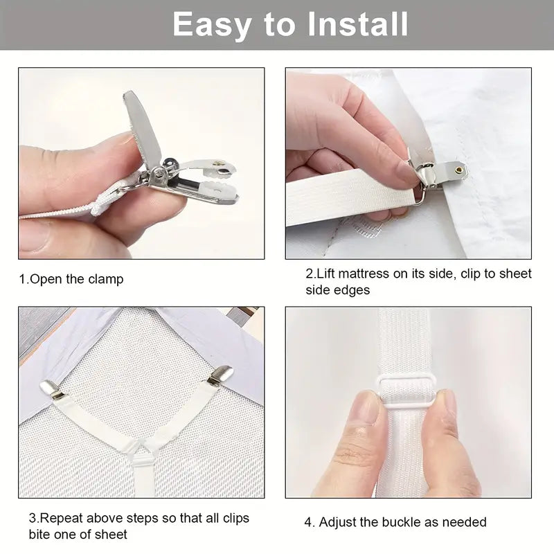 6 Way Sheet Holders Keep Sheets Firm and Tight