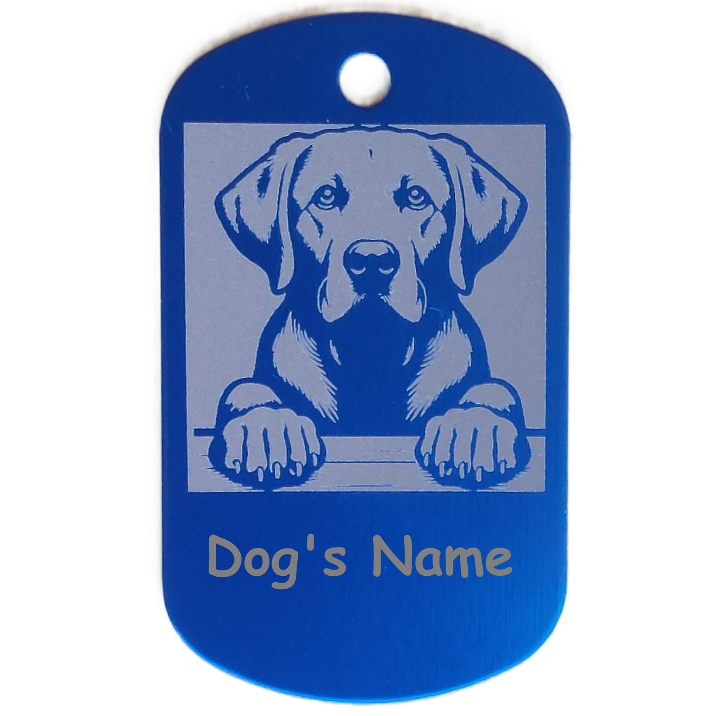 Rectangular Military Style Personalized Labrador Retriever Dog ID Tag - Dog Name Tag for Pet Collar