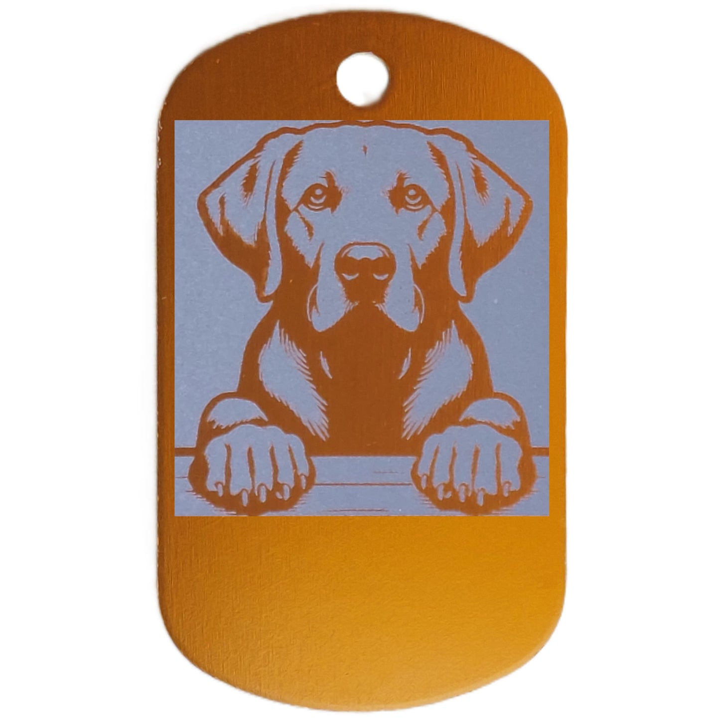 Rectangular Military Style Personalized Labrador Retriever Dog ID Tag - Dog Name Tag for Pet Collar