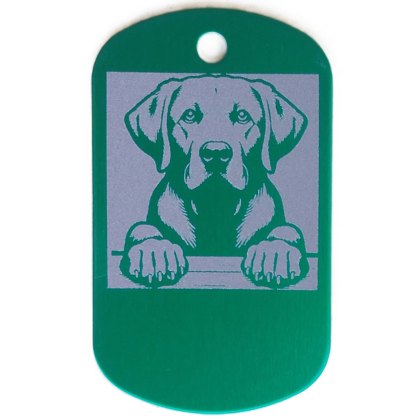Rectangular Military Style Personalized Labrador Retriever Dog ID Tag - Dog Name Tag for Pet Collar
