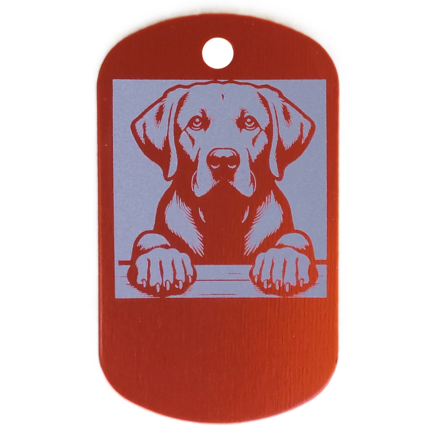 Rectangular Military Style Personalized Labrador Retriever Dog ID Tag - Dog Name Tag for Pet Collar