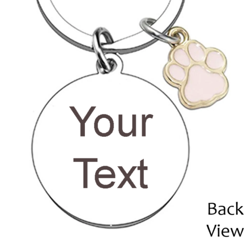 Personalized Funny Best Cat Mom Ever Keychain With Cute Paw & Keyring