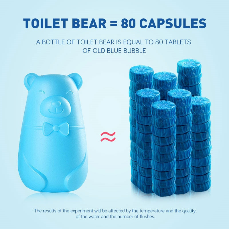 Automatic Bear Toilet Bowl Cleaner & Long Lasting Toilet Bowl Cleaner for Deodorizing & Descaling - toilet cleaning tablets in bottle, toilet flush cleaner, slow release toilet bowl cleaner, toilet bowl cleaner tablets, eco friendly toilet tank tablets