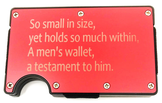 Customizable Aluminum Slim Wallet for Men with Money Clip - Laser Engraved(So small in size, yet holds so much within, A men's wallet, a testament to him.) Media 2 of 7