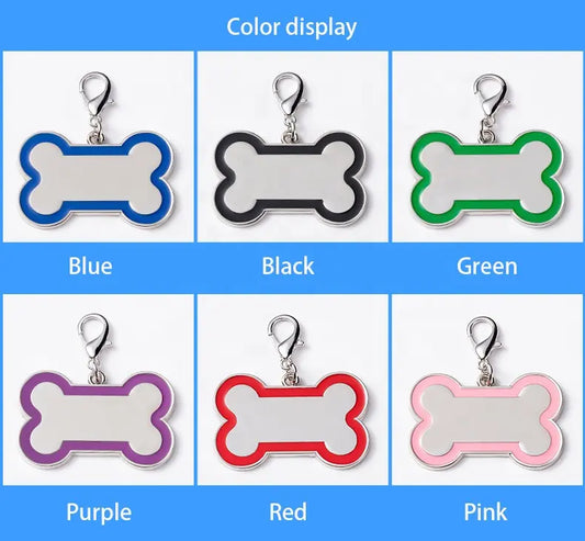 Durable Double-sided personalized dog tags for pets with a bone-shaped laser engraving - pet ID tag/name tag for dog collar