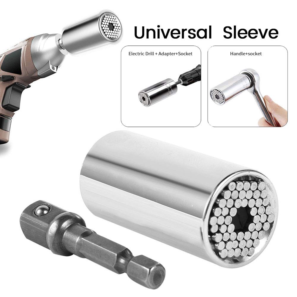 Multi-Function/Self Adjusting/Multi Size/Universal Socket Tools Set With Adapter - power wrench, drill socket set, work tools, socket wrenches, socket set for drill, universal socket set, cool tools for men, universal socket tool, sockets