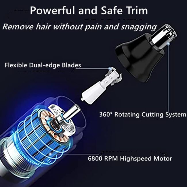 Nose Hair Trimmer with USB Charger - small clippers, detailer trimmer, personal groomer for men, micro trimmer for men, small hair trimmer, personal trimmer men, nose hair clipper, highest rated nose hair trimmer, nose shaver, nasal hair trimmer for men