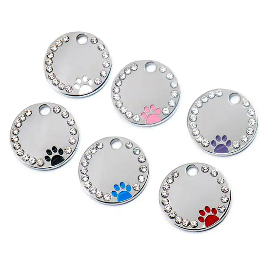 Personalized Dog/Cat Cute Paw Pet ID Tag with Unique Laser Engraving Name and Phone Number for Pet Collar or Key Chain