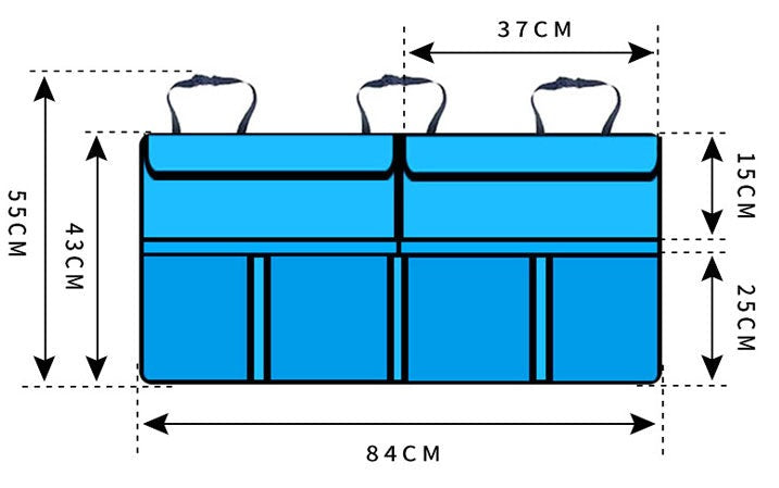 Rear Car Seat Storage & Car Organizer - car travel accessories for long trips, car accessories for kids, car organizer for baby stuff, car storage organizer, work truck organizer, baby car organizer, car toy organizer, car file organizer
