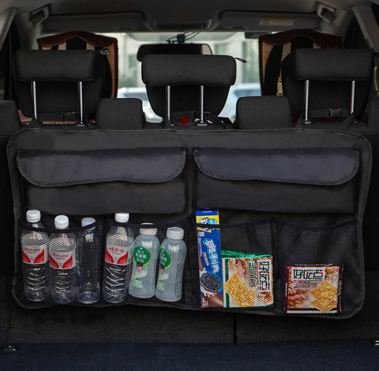 Rear Car Seat Storage & Car Organizer - car travel accessories for long trips, car accessories for kids, car organizer for baby stuff, car storage organizer, work truck organizer, baby car organizer, car toy organizer, car file organizer