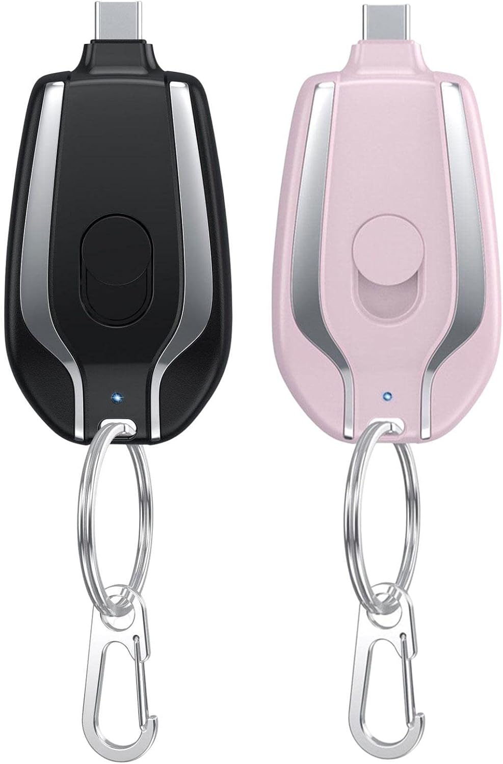 USB Type C Mini Emergency Power Bank Key Chain - small battery pack, emergency backup charger, ultra compact power pods, mobile keychain charger, keychain portable charger, cell phone power bank, type c backup charger, usb c battery pack