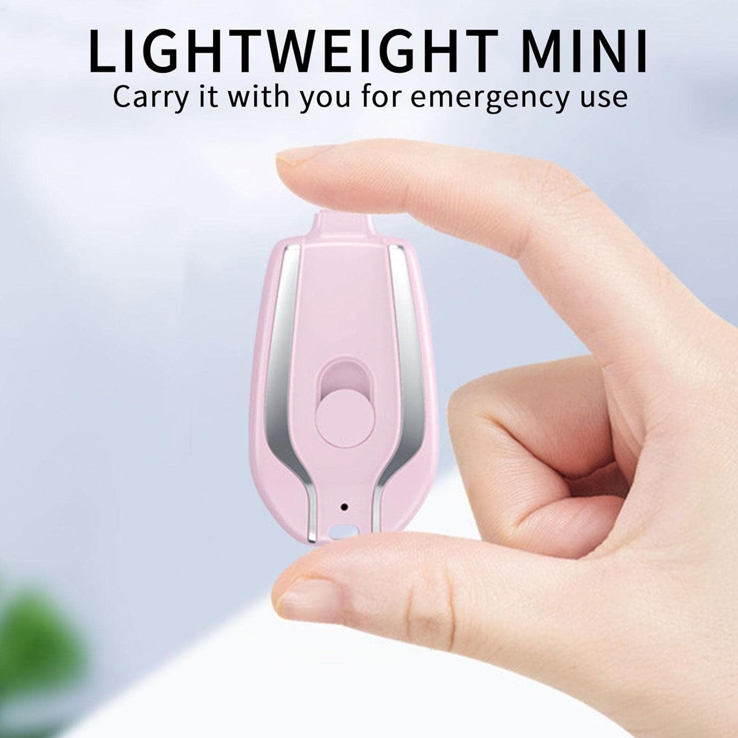 USB Type C Mini Emergency Power Bank Key Chain - small battery pack, emergency backup charger, ultra compact power pods, mobile keychain charger, keychain portable charger, cell phone power bank, type c backup charger, usb c battery pack