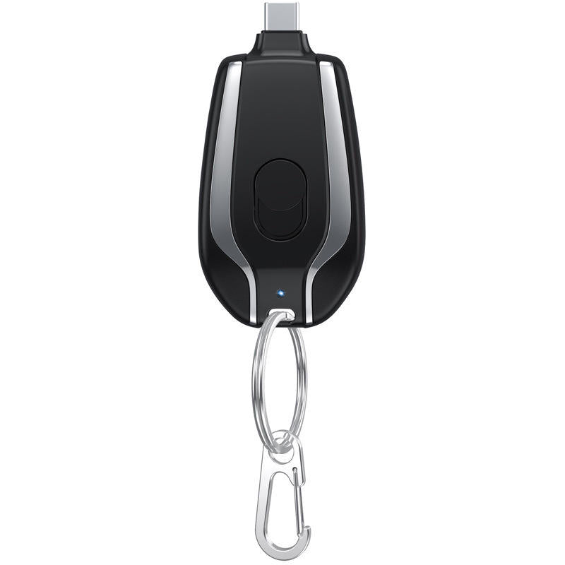 USB Type C Mini Emergency Power Bank Key Chain - small battery pack, emergency backup charger, ultra compact power pods, mobile keychain charger, keychain portable charger, cell phone power bank, type c backup charger, usb c battery pack