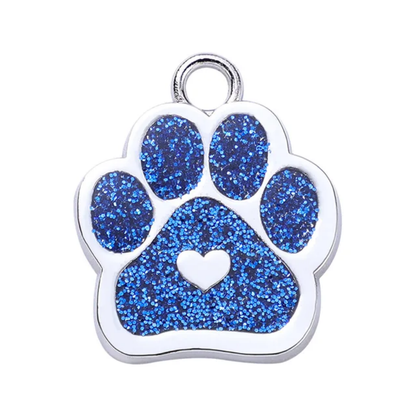 Personalized Dog/Cat Cute Paw Shape with Heart Pet ID Tag for Pet Collar or Key Chain - Puppy and Kitten Name tag