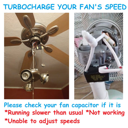 1.5uF+3uF (3 or 4 Wires Compatible) 250VAC Run/Start Motor and Ceiling Fan Capacitor(CBB61) Compatible with Electrical Power Relay Connecting Capacitor