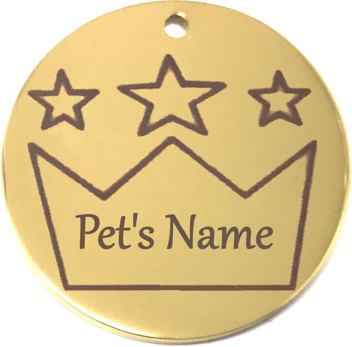 Gold Personalized King/Prince Crown Pet Tag  for Pet Collar - Dog Name Tag, Cat Tag, Dog ID Tag