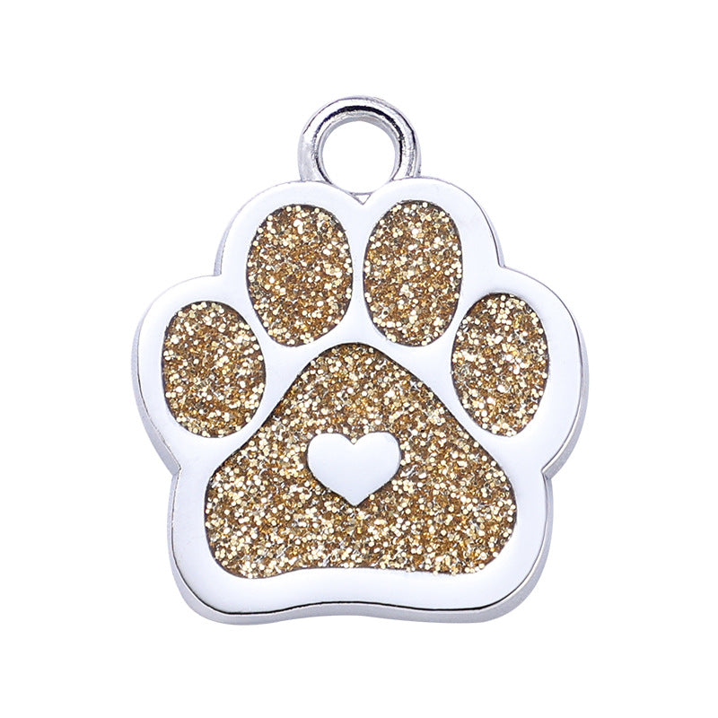 Personalized Dog/Cat Cute Paw Shape with Heart Pet ID Tag for Pet Collar or Key Chain - Puppy and Kitten Name tag