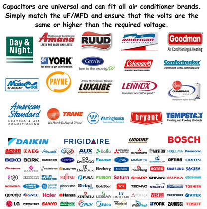 uF/MFD Round HVAC Motor Run/Start AC Capacitors - 370/440VAC/450VAC Air Conditioner Unit Capacitor(CBB65) for A/C Condenser and Compressor