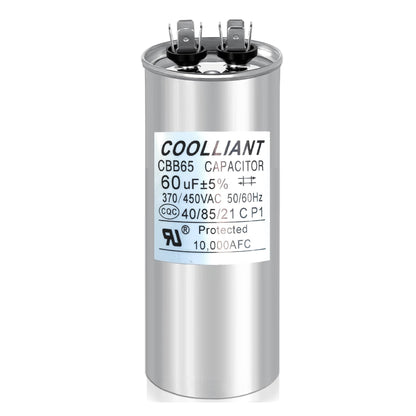 uF/MFD Round HVAC Motor Run/Start AC Capacitors - 370/440VAC/450VAC Air Conditioner Unit Capacitor(CBB65) for A/C Condenser and Compressor