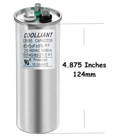 uF/MFD HVAC Dual Run/Start AC Capacitors - 370/440/450VAC Air Conditioner Round Capacitor(CBB65) for A/C Condenser Fan Motor and Compressor Unit