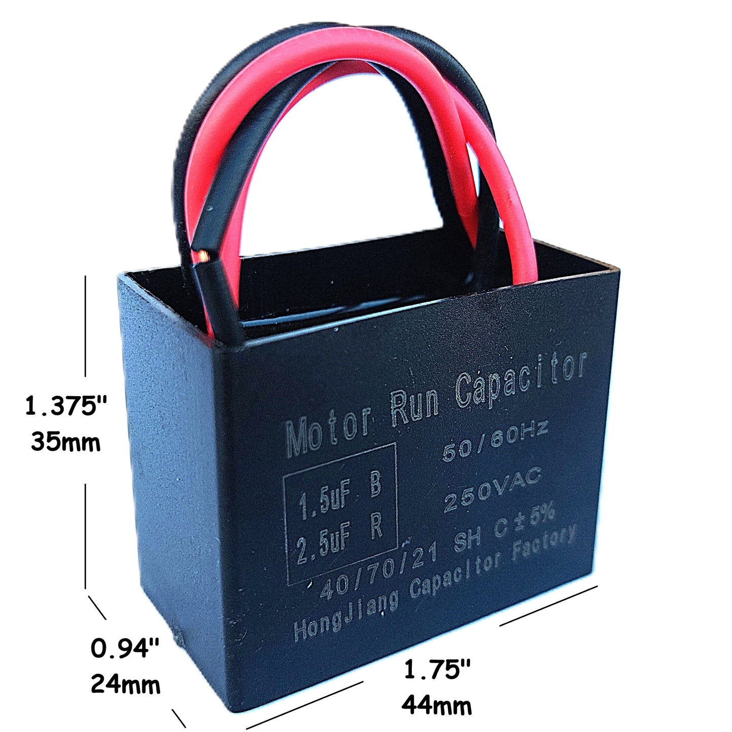 1.5uF+2.5uF (3 or 4 Wires Compatible) 250VAC Start/Run Motor and Fan Capacitor(CBB61) Replacement for New TECH, Ceiling Fan, Range Hood, Water Pump, Washing Machine, and Generator