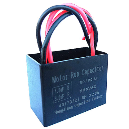 1.5uF+3uF (3 or 4 Wires Compatible) 250VAC Run/Start Motor and Ceiling Fan Capacitor(CBB61) Compatible with Electrical Power Relay Connecting Capacitor
