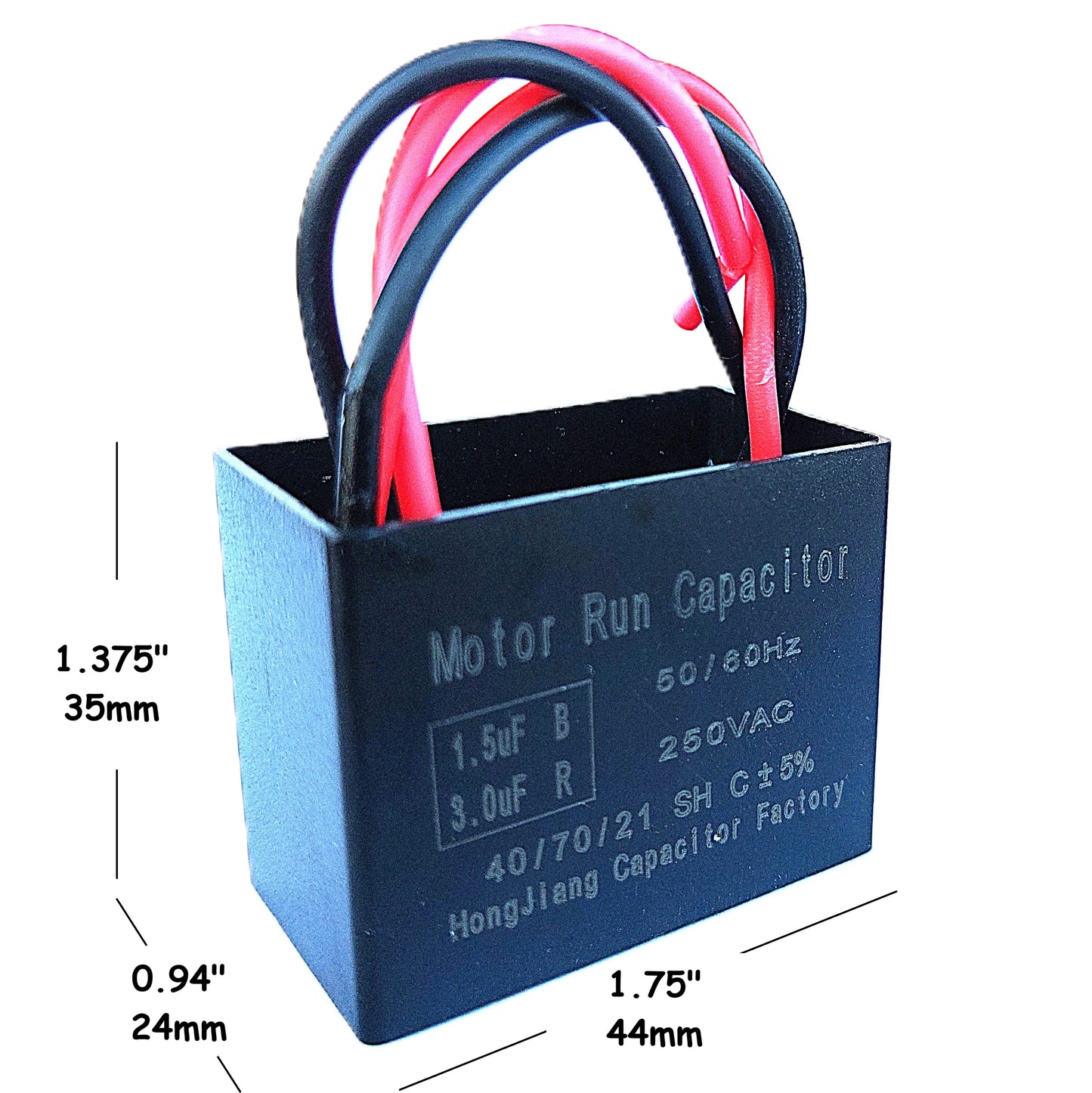 1.5uF+3uF (3 or 4 Wires Compatible) 250VAC Run/Start Motor and Ceiling Fan Capacitor(CBB61) Compatible with Electrical Power Relay Connecting Capacitor
