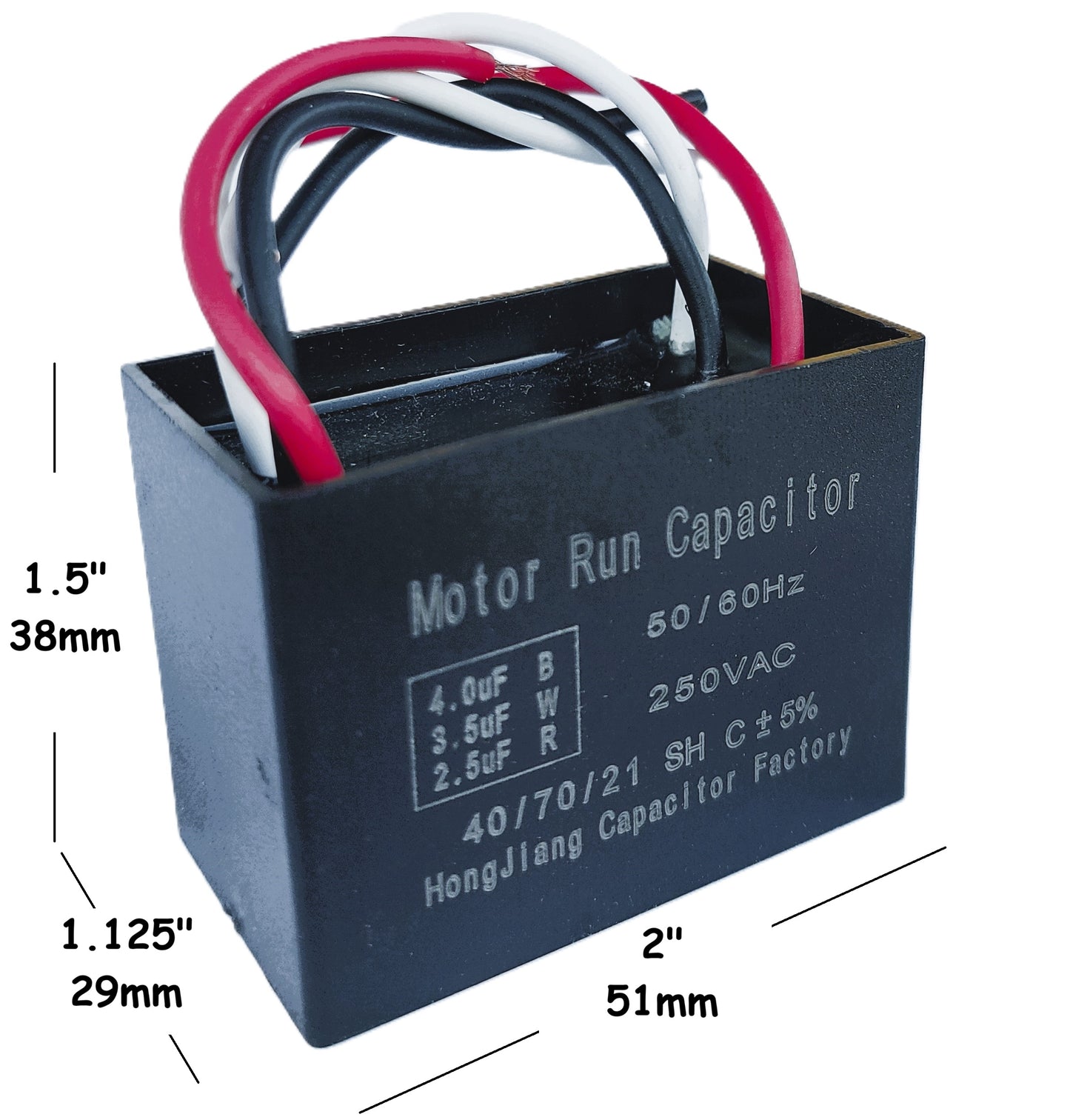 2.5uF+3.5uF+4uF (4, 5, or 6 Wires Compatible) 250VAC Motor and Fan Capacitor(CBB61) Replacement for Harbor Breeze Ceiling Fan, Range Hood, Water Pump, Washing Machine, and Generator
