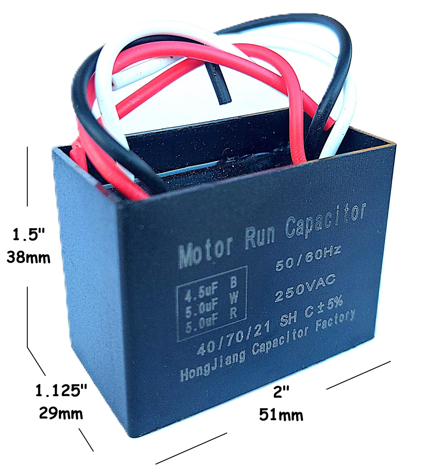 4.5uF+5uF+5uF (4, 5, or 6 Wires Compatible) 250VAC Motor and Fan Capacitor(CBB61) Replacement for Hampton Bay Ceiling Fan, Range Hood, Water Pump, Washing Machine, and Generator