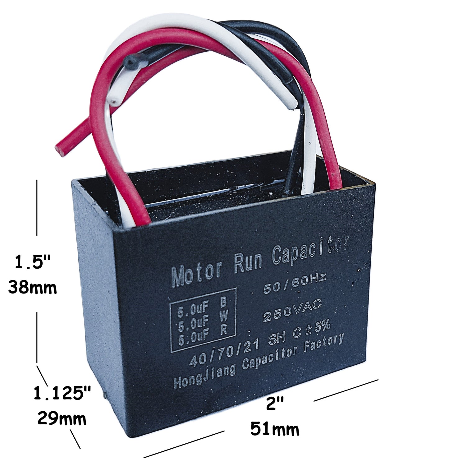 5uF+5uF+5uF (4, 5, or 6 Wires Compatible) 250VAC Motor and Fan Capacitor(CBB61) Replacement for New TECH, Ceiling Fan, Range Hood, Water Pump, Washing Machine, and Generator