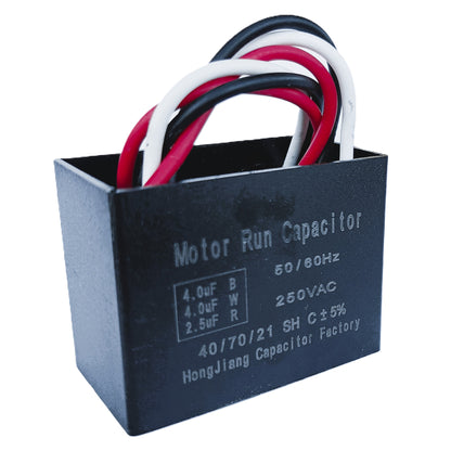 2.5uF+4uF+4uF (4, 5, or 6 Wires Compatible) 250VAC Motor and Fan Capacitor(CBB61) Replacement for Hampton Bay Ceiling Fan, Range Hood, Water Pump, Washing Machine, and Generator