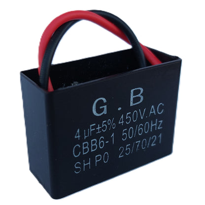 4uF (2 Wires) 450VAC Motor and Ceiling Fan Capacitor(CBB61) Compatible with 400VAC/350VAC/300VAC/250VAC - Electrical Power Relay Connecting Capacitor