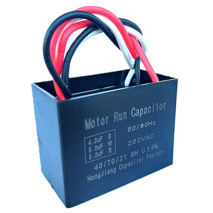 4uF+5uF+5uF (4, 5, or 6 Wires Compatible) 250VAC Motor and Fan Capacitor(CBB61) Replacement for Hampton Bay Ceiling Fan, Range Hood, Water Pump, Washing Machine, and Generator