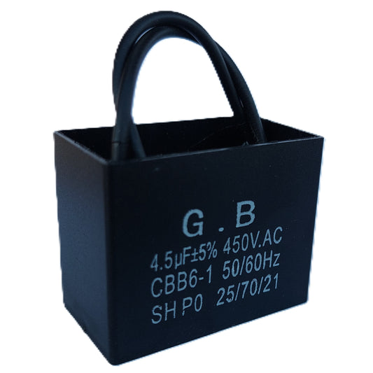 4.5uF (2 Wires) 450VAC Motor and Ceiling Fan Capacitor(CBB61) Compatible with 400VAC/350VAC/300VAC/250VAC - Electrical Power Relay Connecting Capacitor