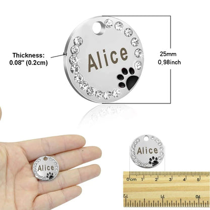 Personalized Dog/Cat Cute Paw Pet ID Tag with Unique Laser Engraving Name and Phone Number for Pet Collar or Key Chain