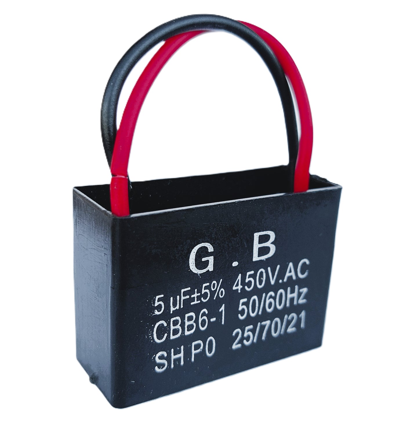 5uF (2 Wires) 450VAC Start/Run Motor and Ceiling Fan Capacitor(CBB61) Compatible with 400VAC/350VAC/300VAC/250VAC - Electrical Power Relay Connecting Capacitor