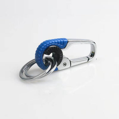 Stainless Steel Carabiner Key Chain with Double Key Rings - keychain clip, keyring holder, key belt clip, key holder, detachable keychain, fob holder, key chain carabiner clip, key fob keychain, keychains for men, heavy duty key chain, backpack clip